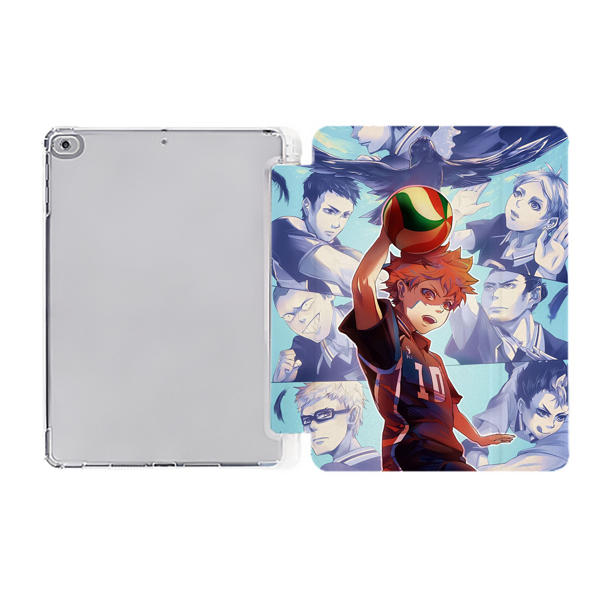 （画像用） ハイキュー!! Haikyu!! IPad ケース ペン収納付き 三つ折りスタンド PUレザー×シリコン 対応機種9.5/10.5/10.9インチ